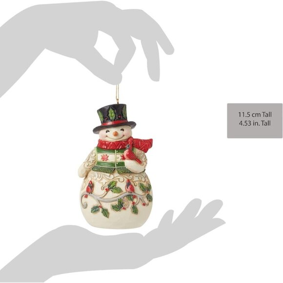 Enesco Jim Shore Heartwood Creek Snowman Holding a Cardinal...